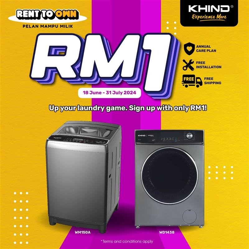 Promosi RM1 Mesin Basuh Khind