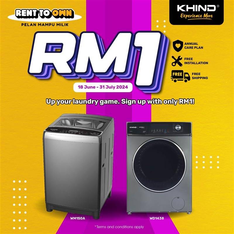 Promosi RM1 Mesin Basuh Khind